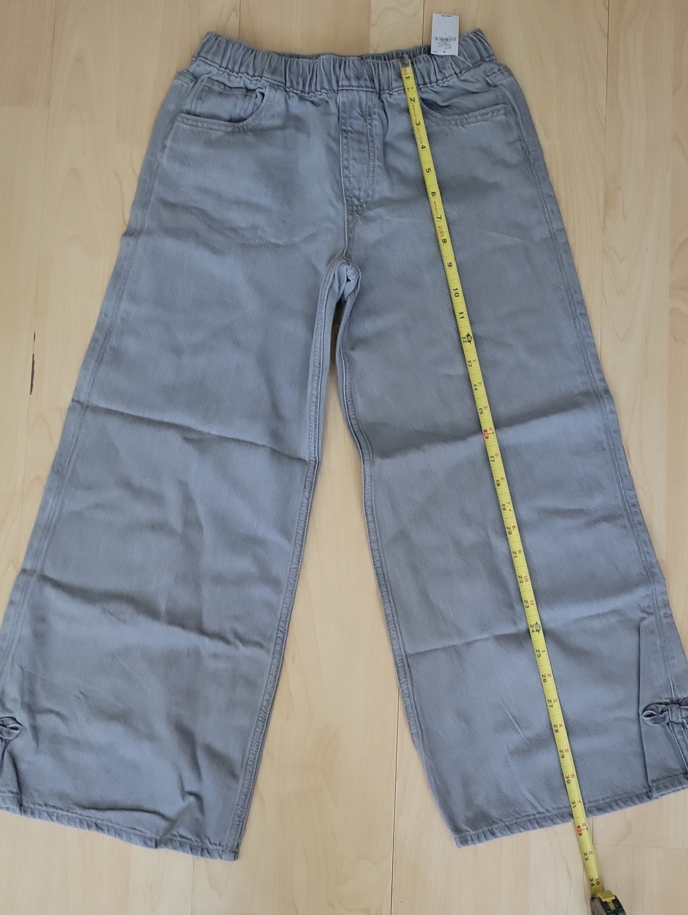 Kids Low Rise Bow Split-Hem Baggy Jeans
